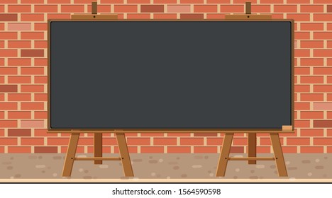 Hintergrund mit Tafel auf Ziegelmauergrafik