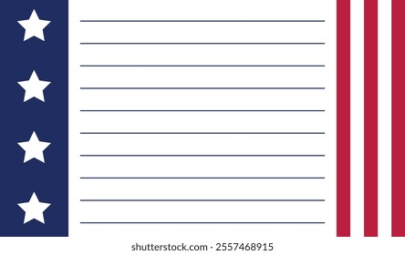 Background blank greeting card with america flag unique design