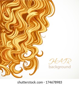 Background with blond curly hair