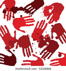 Background with bloody hands