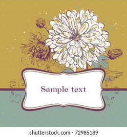 Background with blooming chrysanthemums. Vector illustration with space for your message, EPS 8
