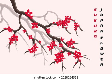 Background to blooming Sakura. Vector illustration