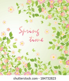 Background with blooming tree