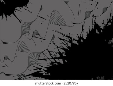 background blot curves, vector illustration