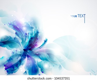 Background with blue abstract flower