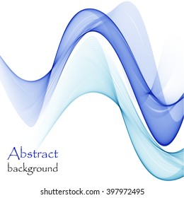 Background with blue abstract wave