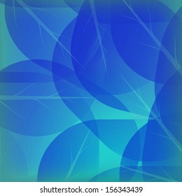 Background of blue autumn. Autumn vector , autumn leaves on the sky background , element of design . Background of green leaves abstract vector.