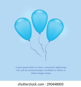 Background with blue balloons
