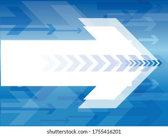 A background with a blue banner with arrows . 