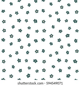 Background in blue and beige colors for gift wrapping. Seamless pattern with flowers on a white backdrop. Decoration fabric. Stylish beautiful seamless pattern. Vector wallpaper design.