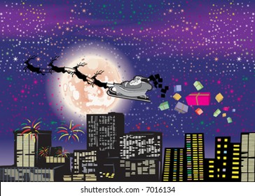 background blue bonus cartoon celebration cheerful christmas city
