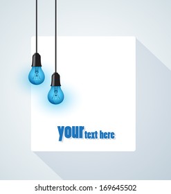 Background with blue bulbs, place for text