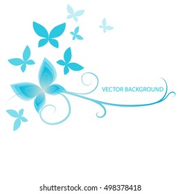 background with  blue butterflies, vector