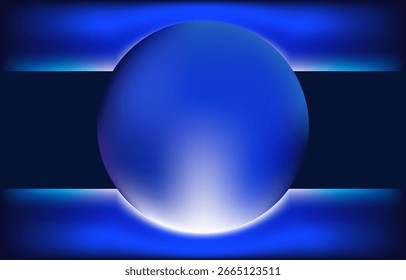 Fondo con color azul de diseño circular. Ilustración vectorial