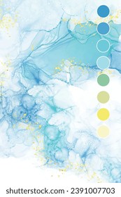Hintergrund mit blauer Farbe und Farbpalette