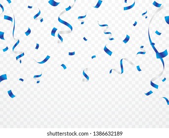 Background of the blue confetti that fell Used for various celebrations