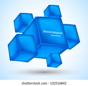 Background with blue cubes