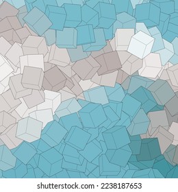 Background from blue cubes. Presentation template. Design element.