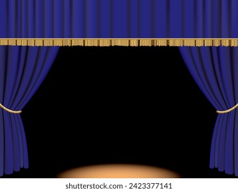 fondo de la cortina azul y escenario