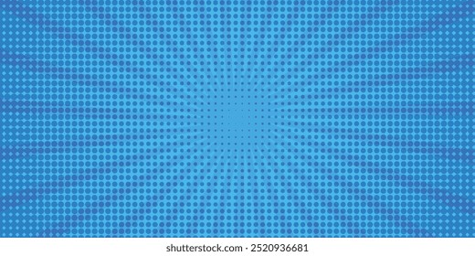 Fundo com pontos azuis. Fundo abstrato com design de pontos de meio-tom. Ilustração vetorial.