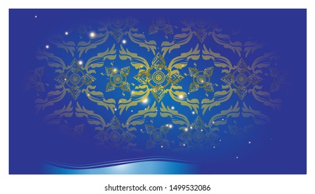 Background  blue elegant creative Thai Pattern modern.