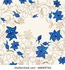 background with blue flowers