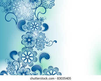 background with blue flowers place for your text
