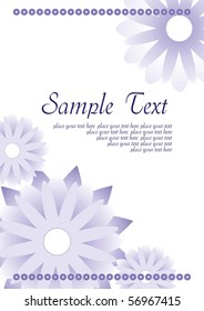 Background with blue flowers, vector illustration