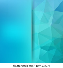 Background of blue geometric shapes. Blur background with glass. Colorful mosaic pattern. Vector EPS 10. Vector illustration