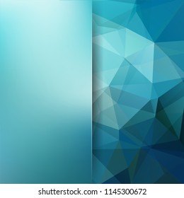 Background of blue geometric shapes. Blur background with glass. Colorful mosaic pattern. Vector EPS 10. Vector illustration