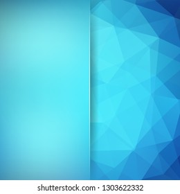 Background of blue geometric shapes. Blur background with glass. Colorful mosaic pattern. Vector EPS 10. Vector illustration