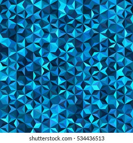 Background of blue geometric shapes. Seamless triangles mosaic pattern. Vector illustration