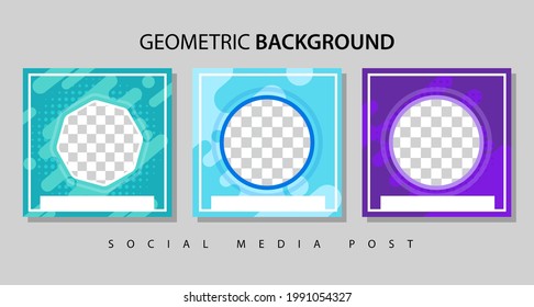 background blue geometric for social vektor