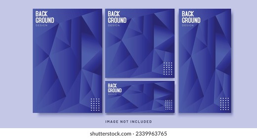 Background Blue Gradient Abstract Geometric Flyer and Social media Bundle Set