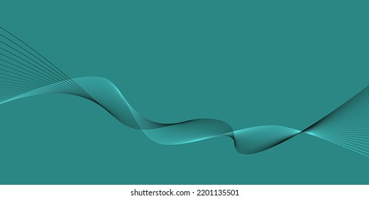 Fondo de líneas de olas turquesa azul. Diseño de ondas flotantes Resumen de la onda de sonido del ecualizador digital. Flujo. Ilustración de vectores de línea para el fondo del concepto de innovación tecnológica futurista Diseño gráfico