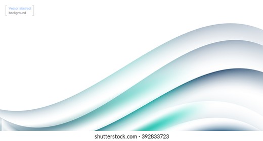 Background of blue and green waves. Colorful vector abstract texture . Wavy wallpaper for decor and design.
