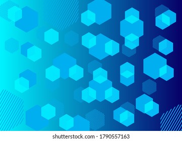 
VECTOR DE DISEÑO DE HEXAGÓN AZUL DE FONDO