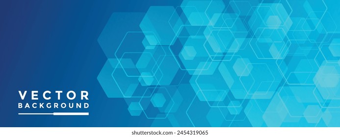 Background Blue hexagon pattern look like honeycomb vector illustration lighting effect graphic for text and message board design infographic