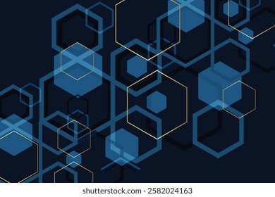 Background Blue hexagon pattern look like honeycomb vector illustration