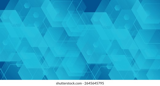 Background Blue hexagon pattern look like honeycomb vector illustration lighting effect graphic abstract good