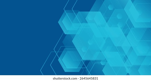 Background Blue hexagon pattern look like honeycomb vector illustration lighting effect graphic abstract 