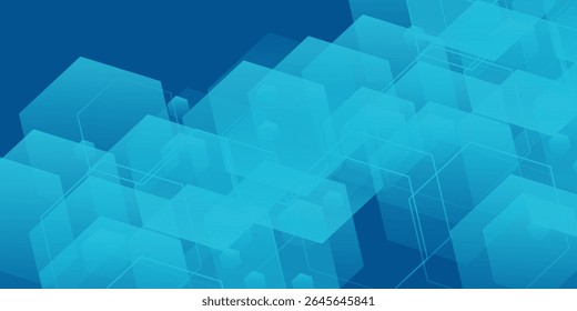 Background Blue hexagon pattern look like honeycomb vector illustration lighting effect graphic abstract good nice simple art modern
