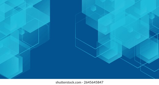 Background Blue hexagon pattern look like honeycomb vector illustration lighting effect graphic abstract good nice simple