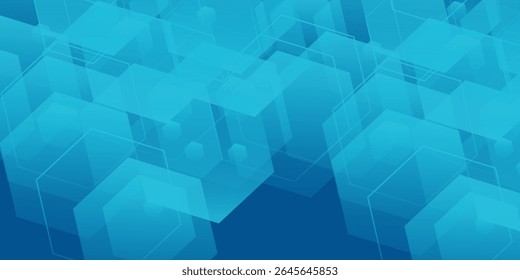 Background Blue hexagon pattern look like honeycomb vector illustration lighting effect graphic abstract good nice simple art