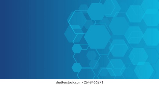 Background Blue hexagon pattern look like honeycomb vector illustration lighting effect graphic for text and message board design infographic