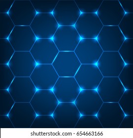 Background With Blue Hexagon Texture
