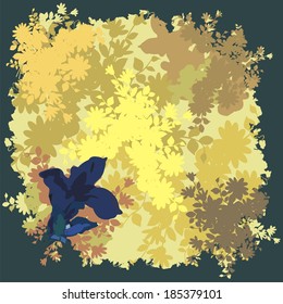 background with blue iris flower