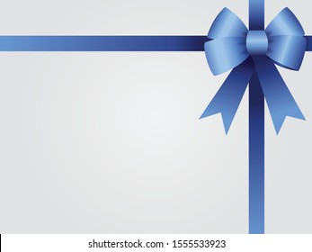 Background with blue knot and ribbons for gift card, Christmas card, loyalty card or gift certificate
