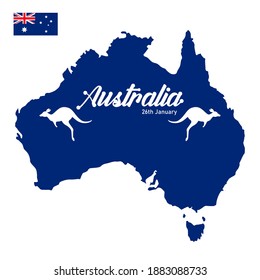 Hintergrund mit einer blauen Karte für den Australia-Tag