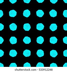 Background of a blue painted roses. Vector floral seamless pattern.
